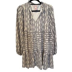 Flying Tomato Women's Large Printed Mini Dress - Black & White Boho